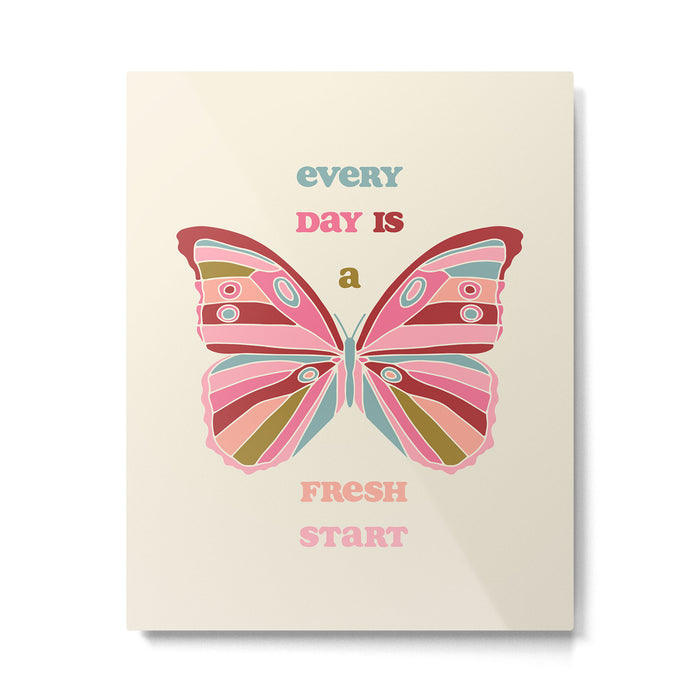Every Day is a Fresh Start Butterfly Metal Print Gallery Image 1