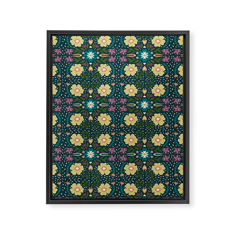 Floral dark Mandala  Framed Canvas Print Gallery Image 8