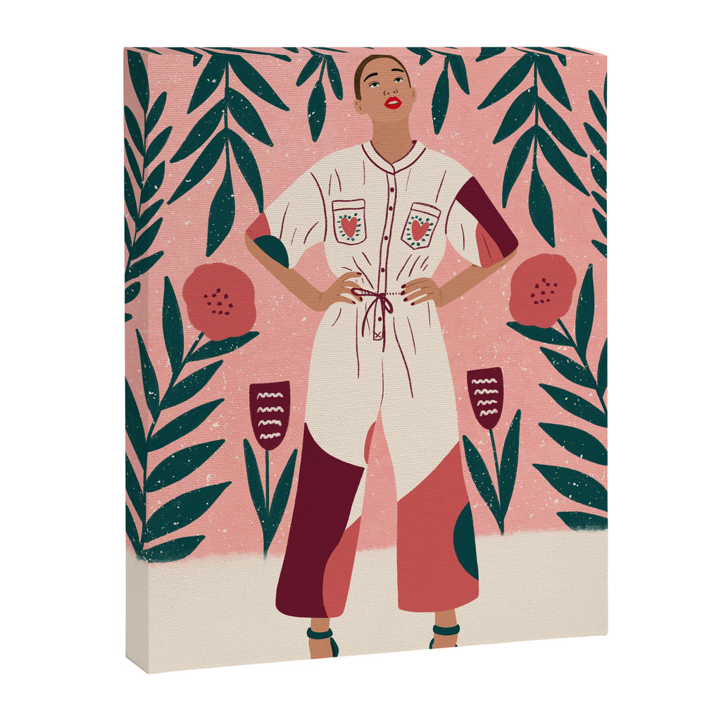 Floral Lady Portrait  Canvas Print Gallery Image 6