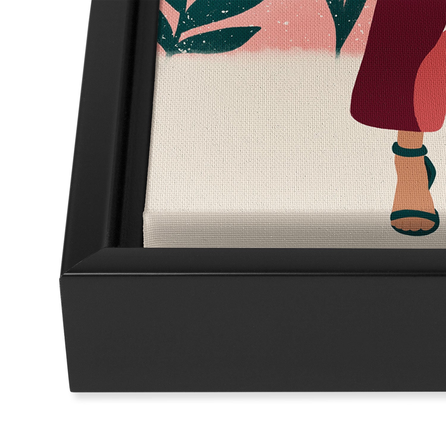 Floral Lady Portrait  Framed Canvas Print Gallery Image 3