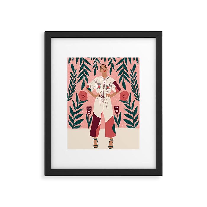 Floral Lady Portrait  Framed Art Print Gallery Image 1