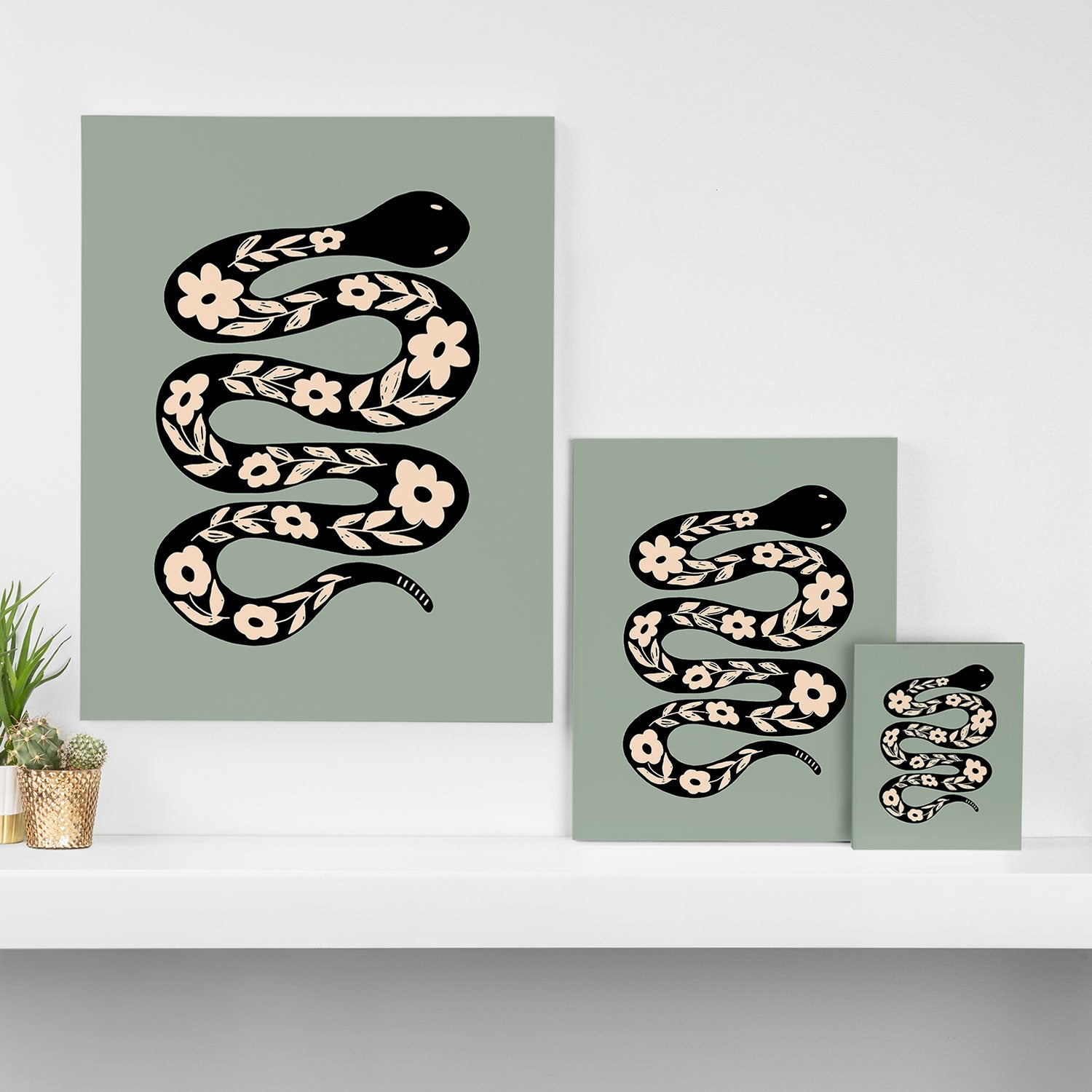 Floral Snake  Canvas Print Gallery Image 3