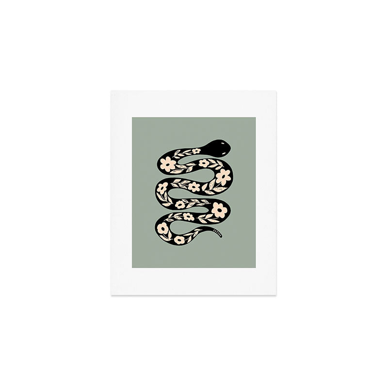 Floral Snake  Art Print Gallery Image 1