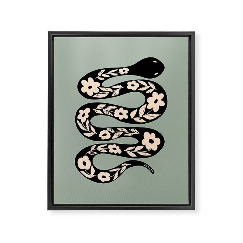Floral Snake  Framed Canvas Print Gallery Image 3