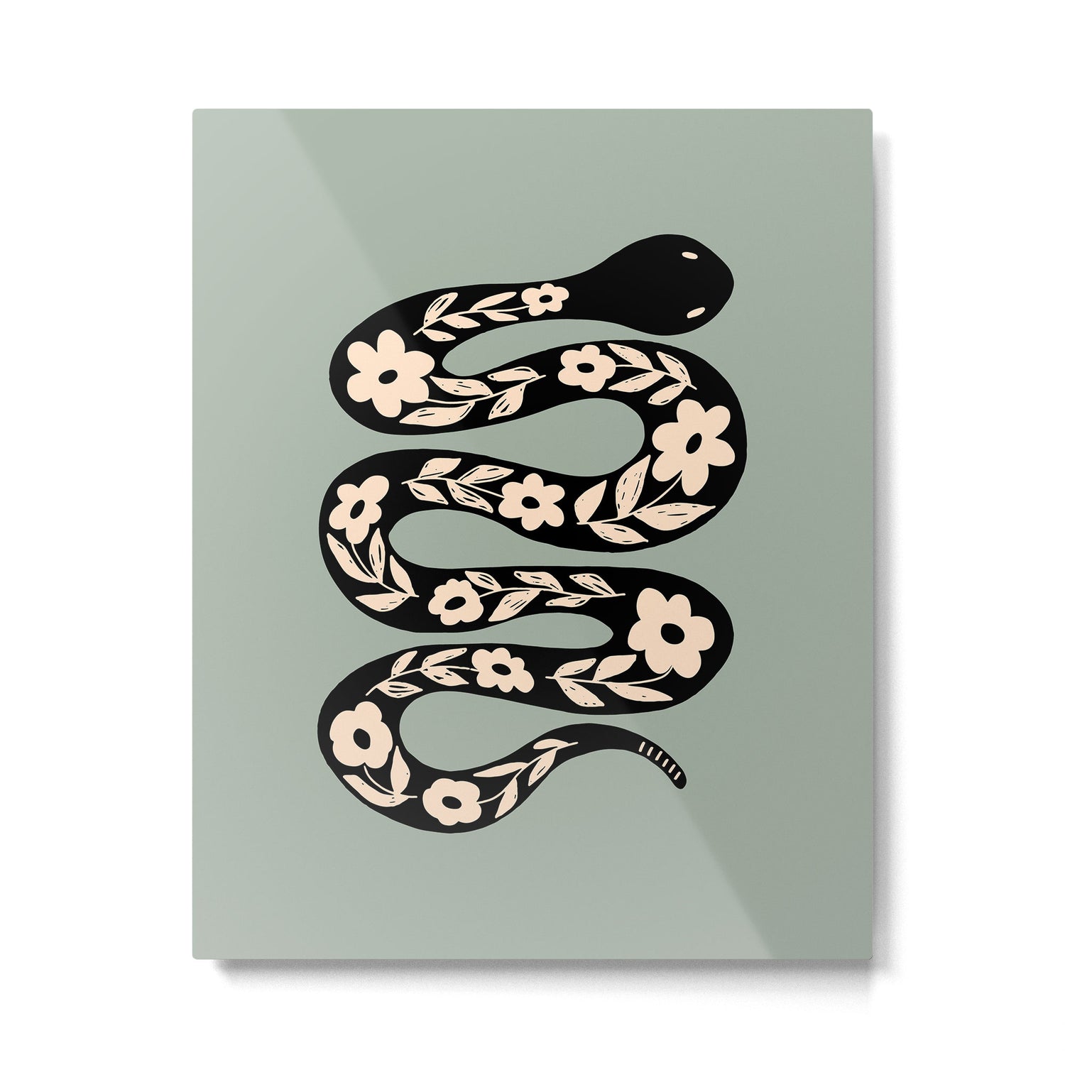 Floral Snake  Metal Print Gallery Image 4