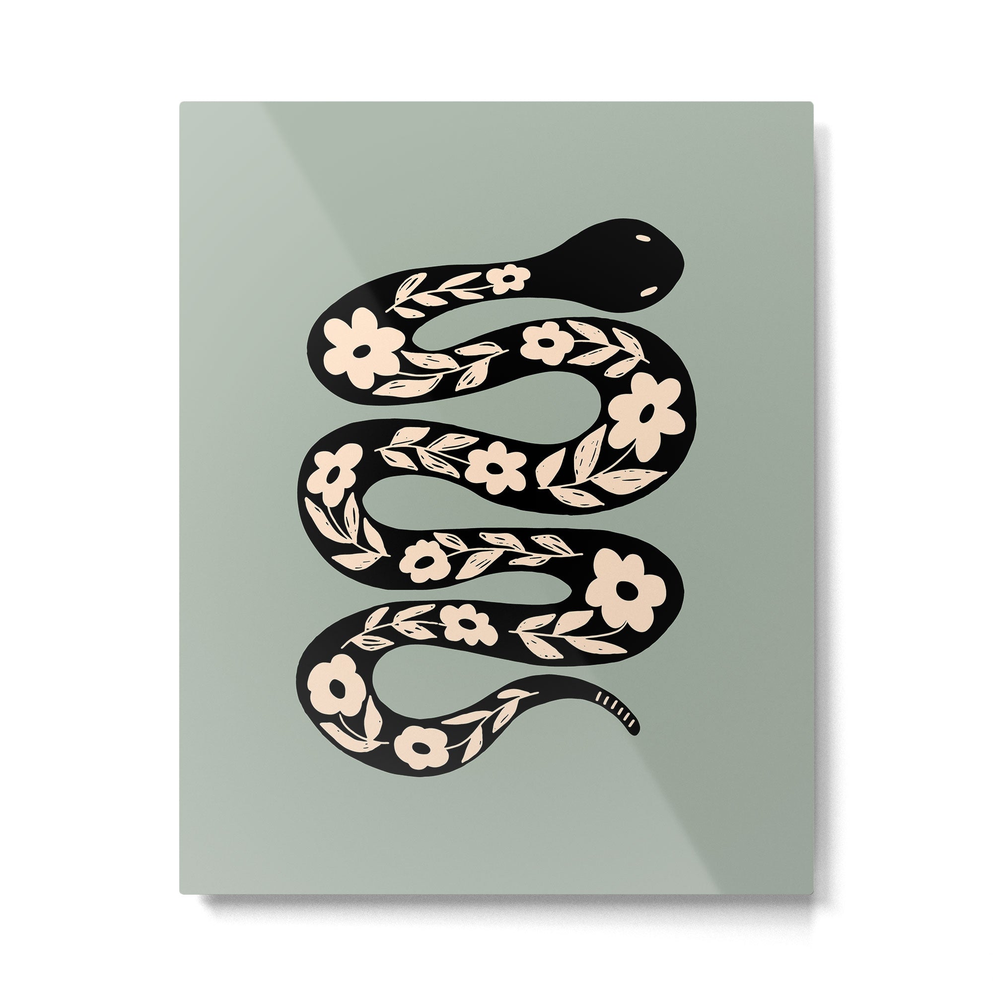Floral Snake  Metal Print Gallery Image 4