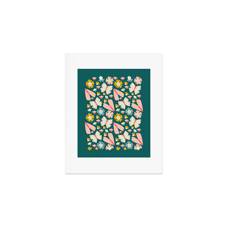 Floral Stripe Art Print Gallery Image 1