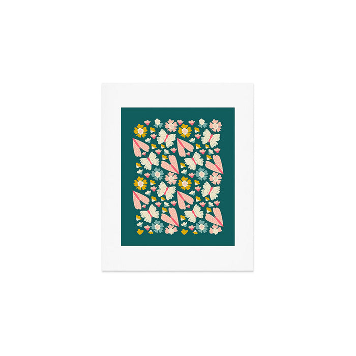 Floral Stripe Art Print Gallery Image 1