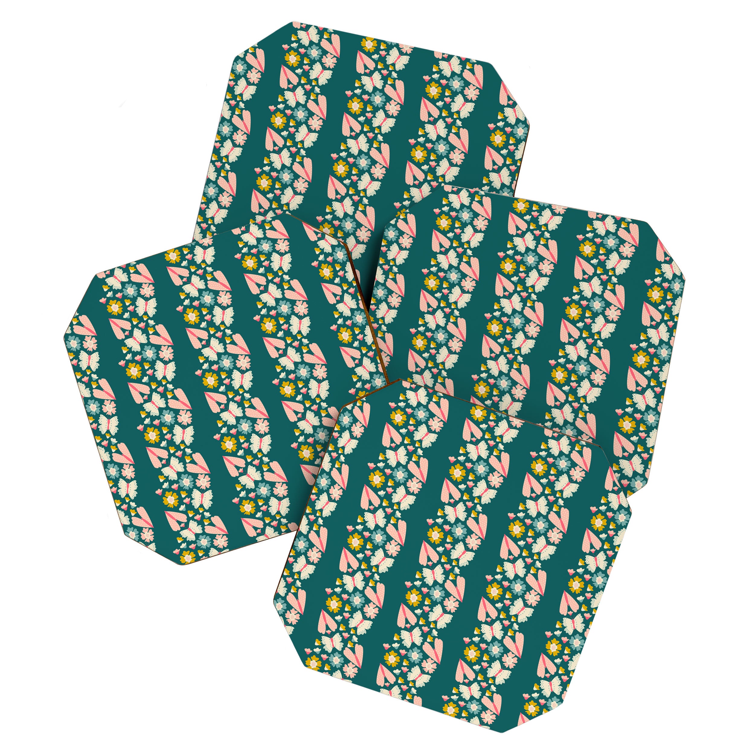 Floral Stripe Coaster Gallery Image 1