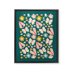 Floral Stripe Framed Canvas Print Gallery Image 6