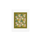 Floral Stripe - Olive  Art Print Gallery Image 1