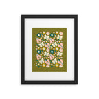 Floral Stripe - Olive  Framed Art Print Gallery Image 5