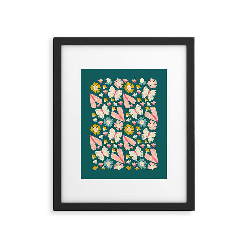 Floral Stripe Framed Art Print Gallery Image 4