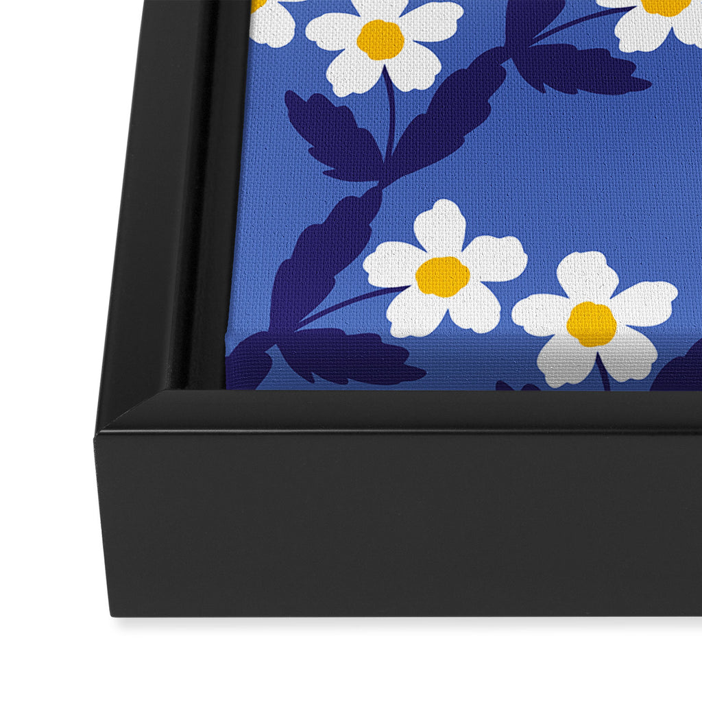 Flower - Blue Vibe Framed Canvas Print Gallery Image 3