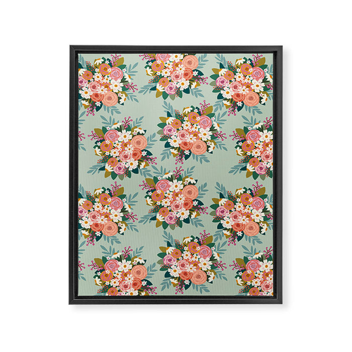 Flower bouquet pattern  Framed Canvas Print Gallery Image 1