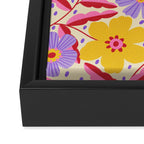 Flower Garden - Yellow & Purple  Framed Canvas Print Gallery Image 3