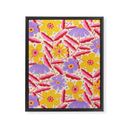 Flower Garden - Yellow & Purple  Framed Canvas Print Gallery Image 8