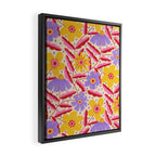 Flower Garden - Yellow & Purple  Framed Canvas Print Gallery Image 2