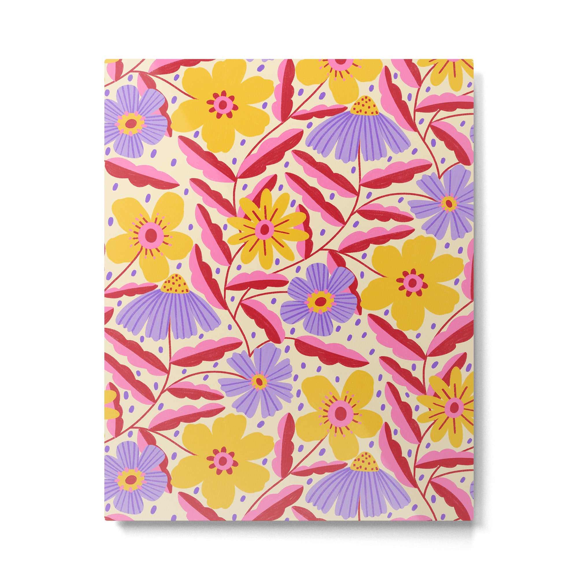 Flower Garden - Yellow & Purple  Metal Print Gallery Image 6