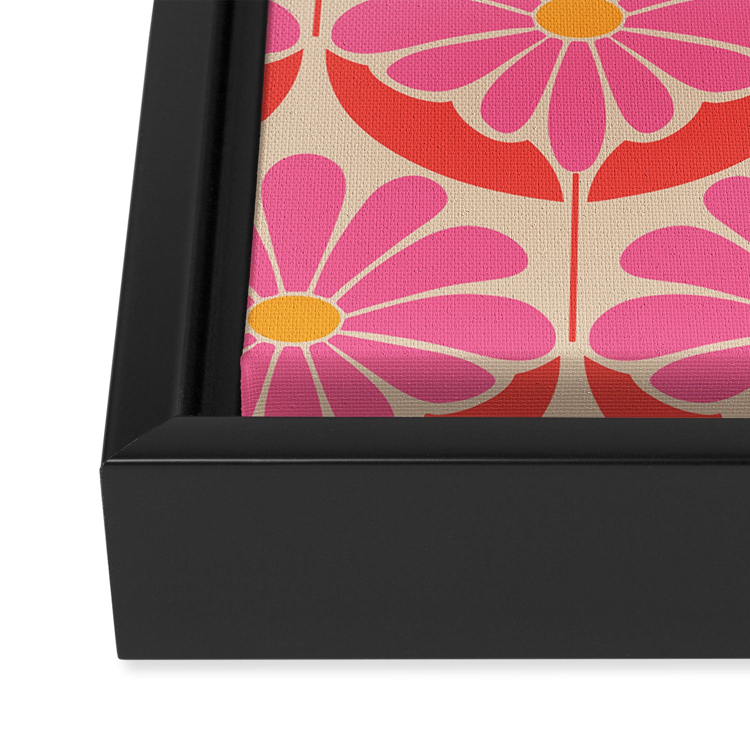 Flower Power - Pink and Red  Framed Canvas Print Gallery Image 3