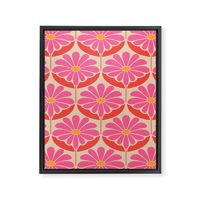 Flower Power - Pink and Red  Framed Canvas Print Gallery Image 8