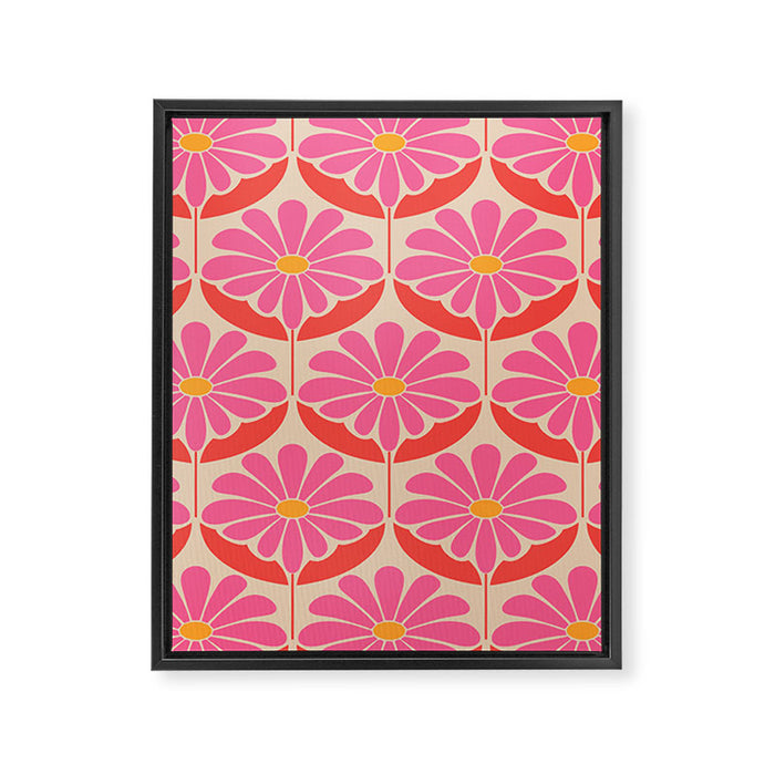 Flower Power - Pink and Red  Framed Canvas Print Gallery Image 1