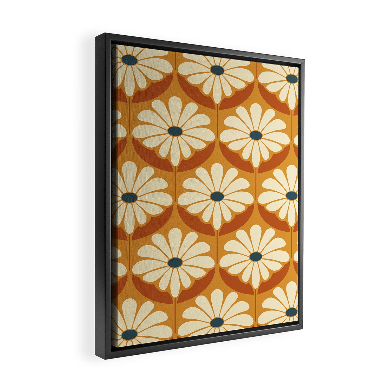 Flower Power - Retro Color Palette Framed Canvas Print Gallery Image 2