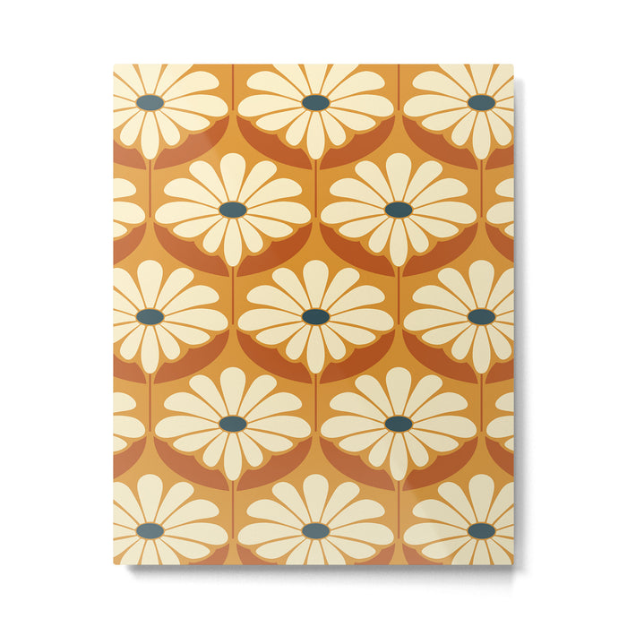 Flower Power - Retro Color Palette Metal Print Gallery Image 1