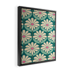 Flower Power - Teal, Pink and Off-white Framed Canvas Print Gallery Image 2