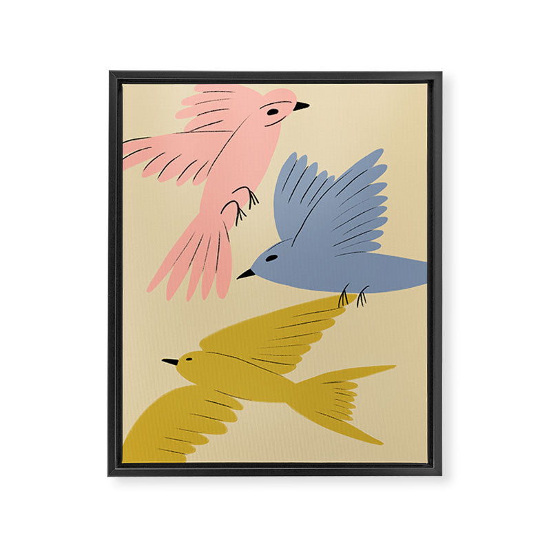 Flying Birds - Pastel Colors  Framed Canvas Print Gallery Image 8