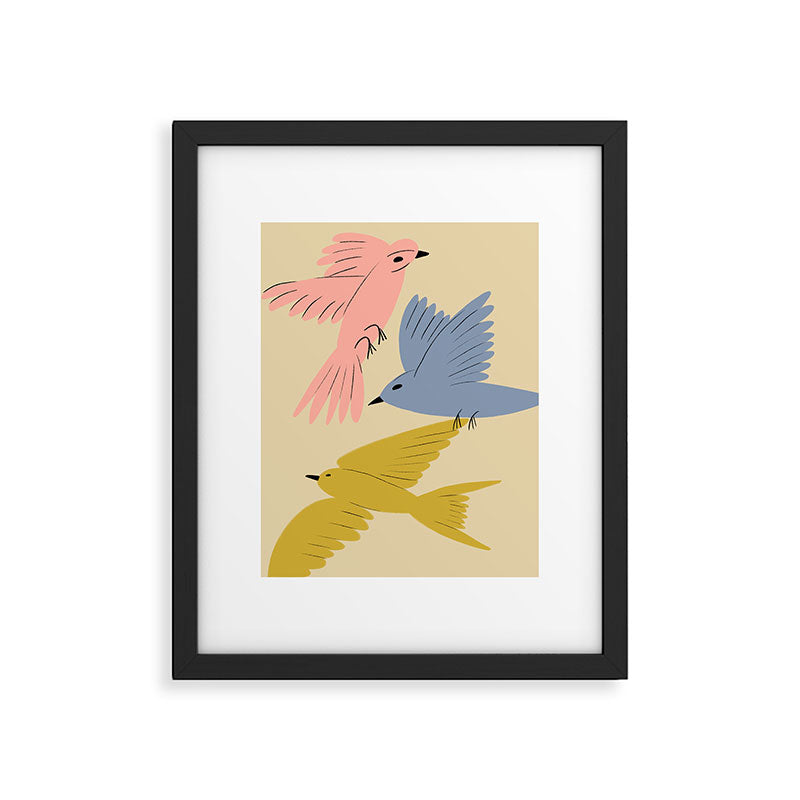 Flying Birds - Pastel Colors  Framed Art Print Gallery Image 6