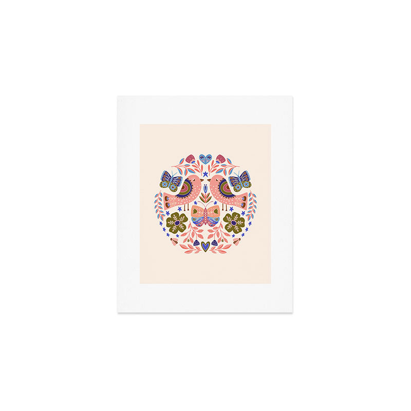 Folk Birds - Vintage Color Art Print Gallery Image 1