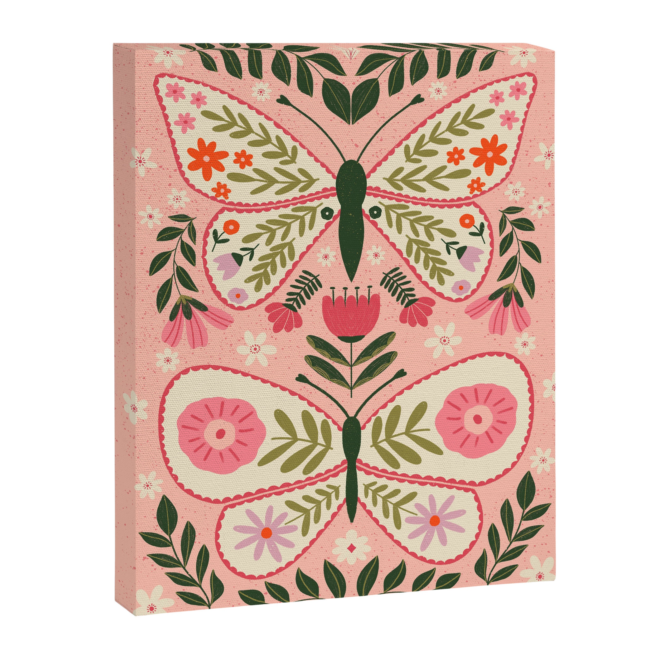  Folk Butterflies -Peach Canvas Print Gallery Image 8
