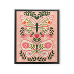  Folk Butterflies -Peach Framed Canvas Print Gallery Image 8