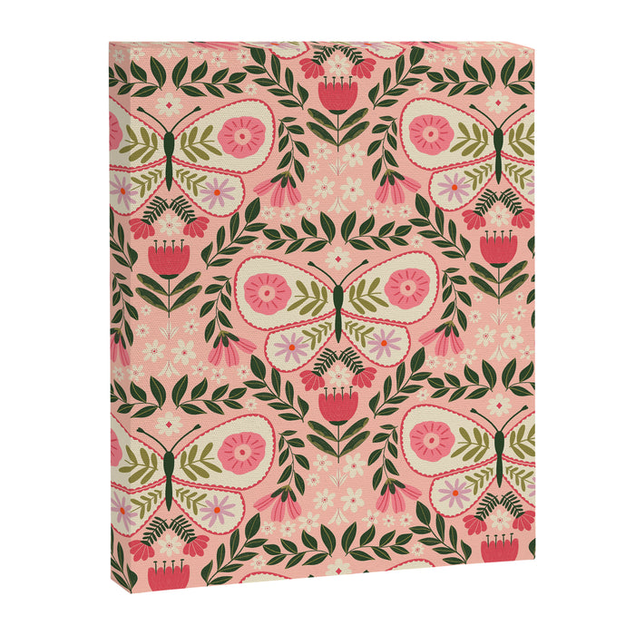 Folk Butterfly Pattern - Peach Canvas Print Gallery Image 1