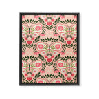 Folk Butterfly Pattern - Peach Framed Canvas Print Gallery Image 8