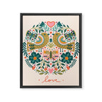 Folksy Birds love  Framed Canvas Print Gallery Image 8