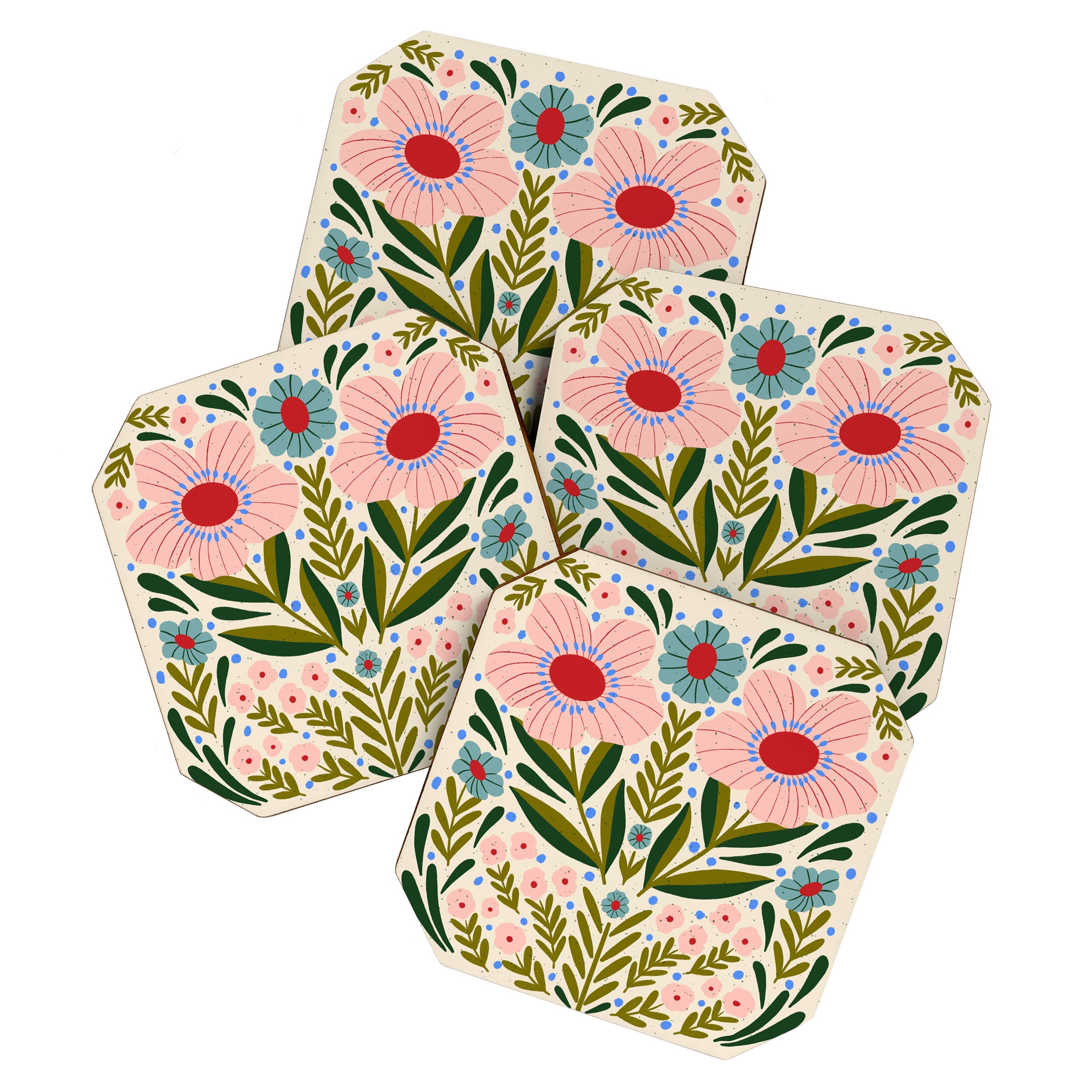 Folksy Floral  Coaster Gallery Image 1
