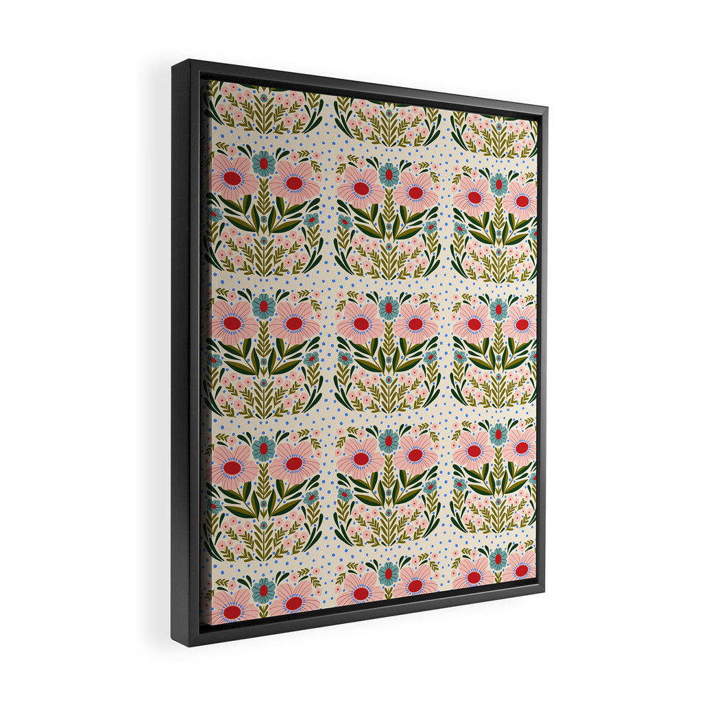 Folksy Floral  Framed Canvas Print Gallery Image 2