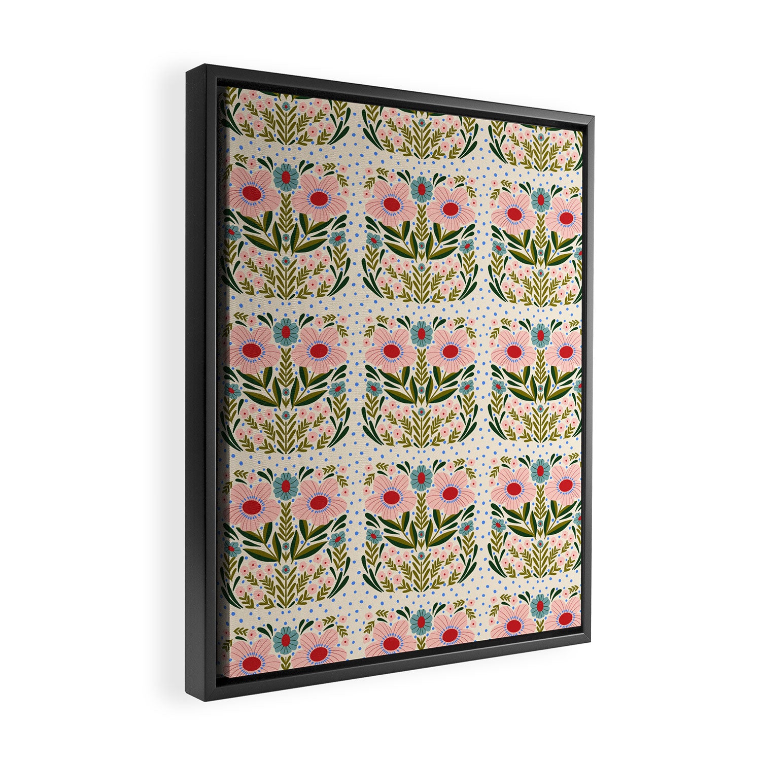 Folksy Floral  Framed Canvas Print Gallery Image 2