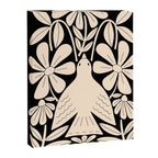Freedom - Bird and Flower - Black and White  Canvas Print Gallery Image 8
