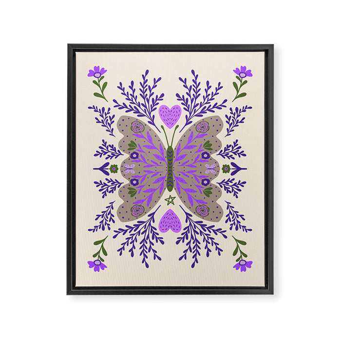 Freedom Butterfly Purple vibe Framed Canvas Print Gallery Image 1