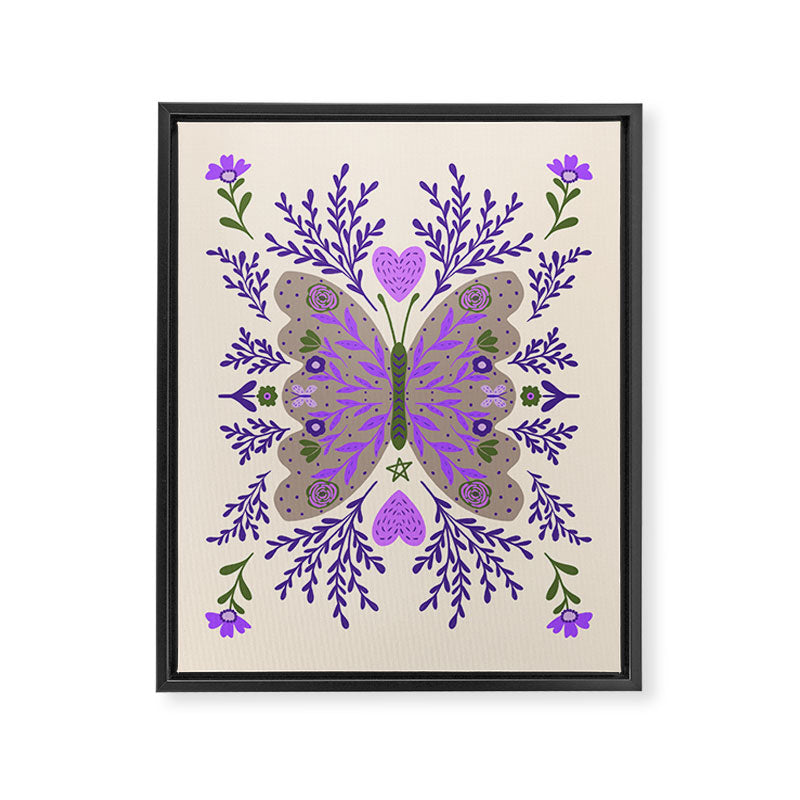 Freedom Butterfly Purple vibe Framed Canvas Print Gallery Image 6