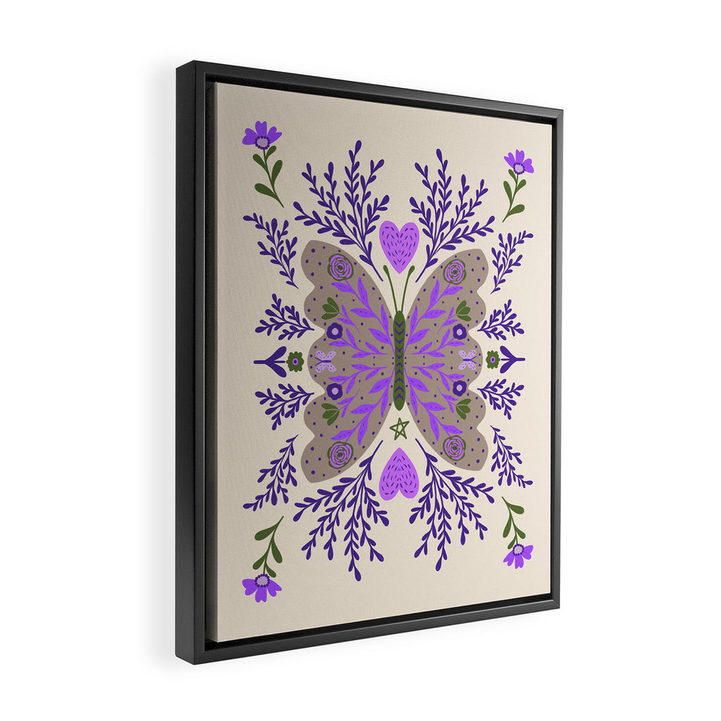 Freedom Butterfly Purple vibe Framed Canvas Print Gallery Image 2