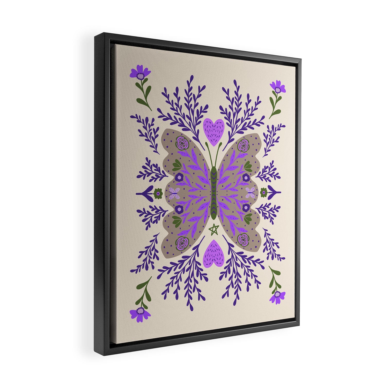 Freedom Butterfly Purple vibe Framed Canvas Print Gallery Image 2