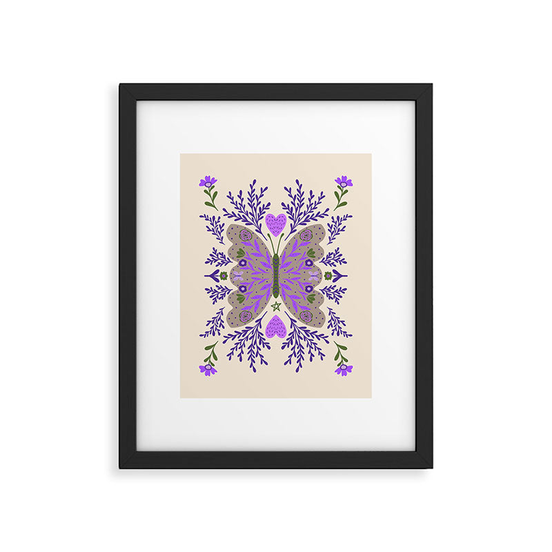 Freedom Butterfly Purple vibe Framed Art Print Gallery Image 5