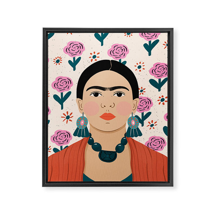 Frida Kahlo Portrait Framed Canvas Print Gallery Image 1