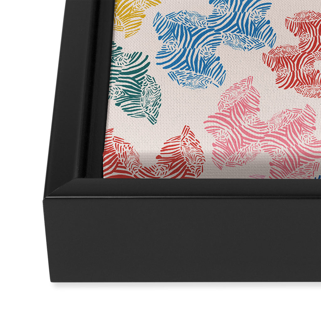 Fun Zebra Framed Canvas Print Gallery Image 3