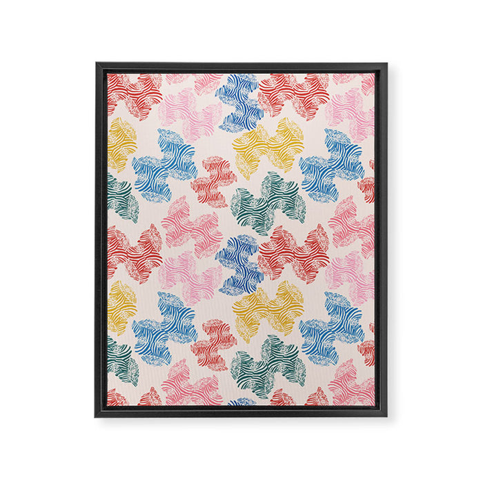 Fun Zebra Framed Canvas Print Gallery Image 1
