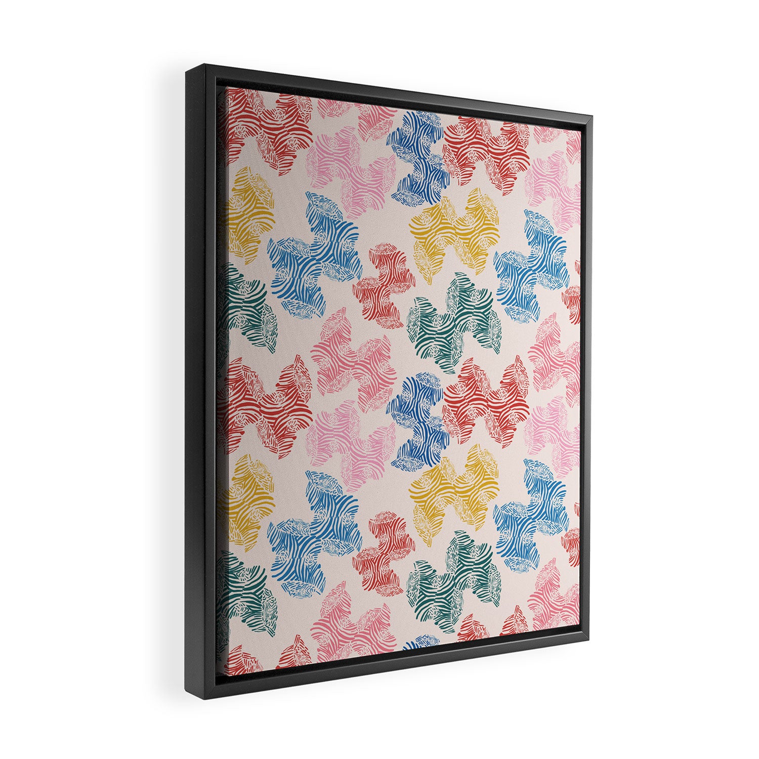 Fun Zebra Framed Canvas Print Gallery Image 2